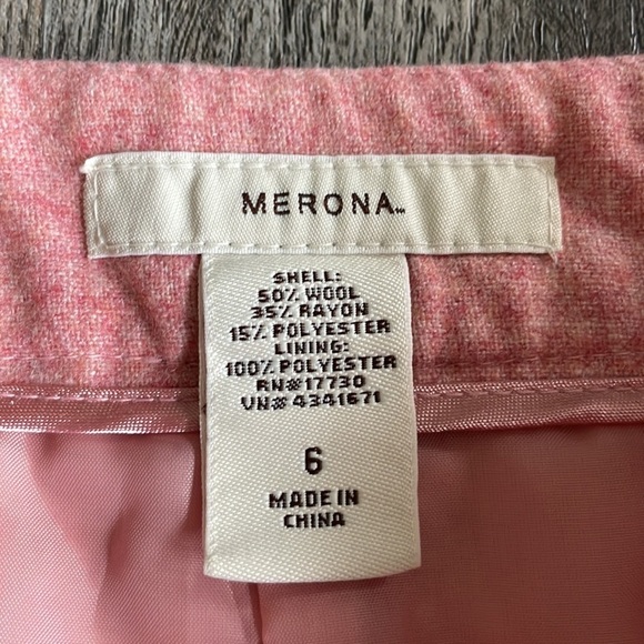 Merona Women’s Pink Wool Blend A Line Skirt, size 6 - Picture 3 of 7